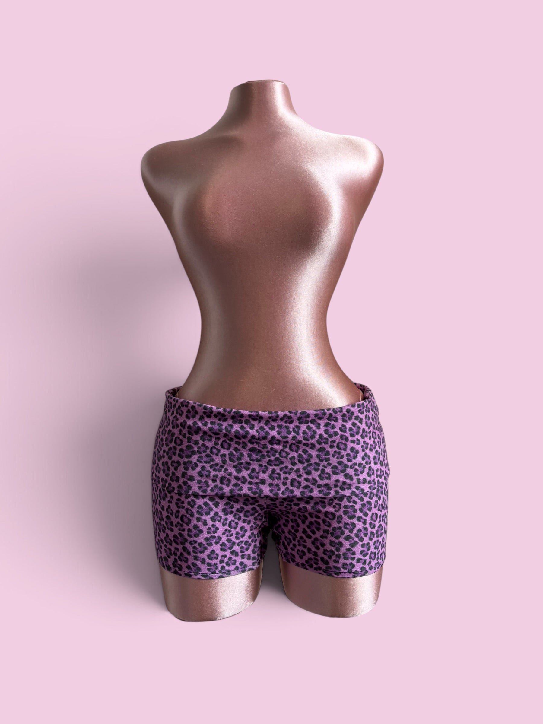 Y2K cheetah fold over shorts
