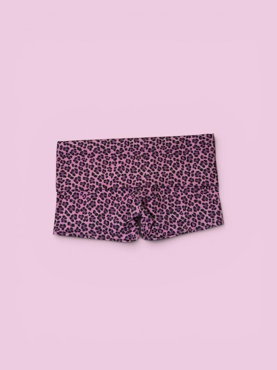 Y2K cheetah fold over shorts