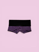 Purple yoga shorts fold over