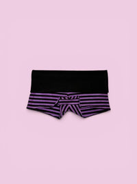 Purple yoga shorts fold over