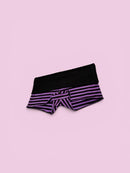 Purple yoga shorts fold over