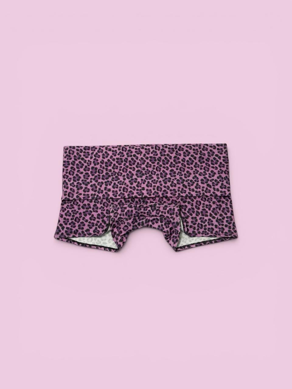Y2K cheetah fold over shorts