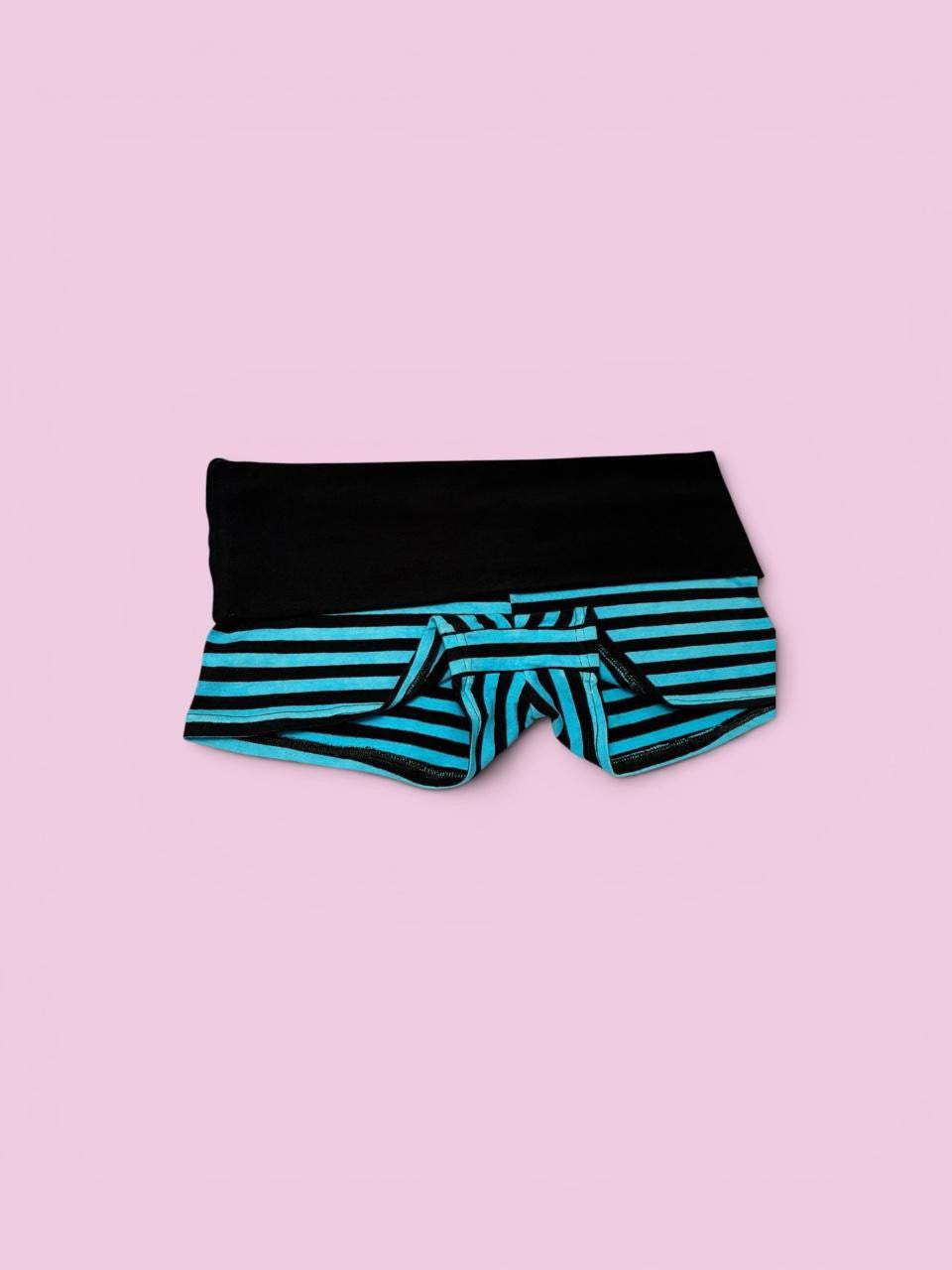 Y2K aqua fold over shorts