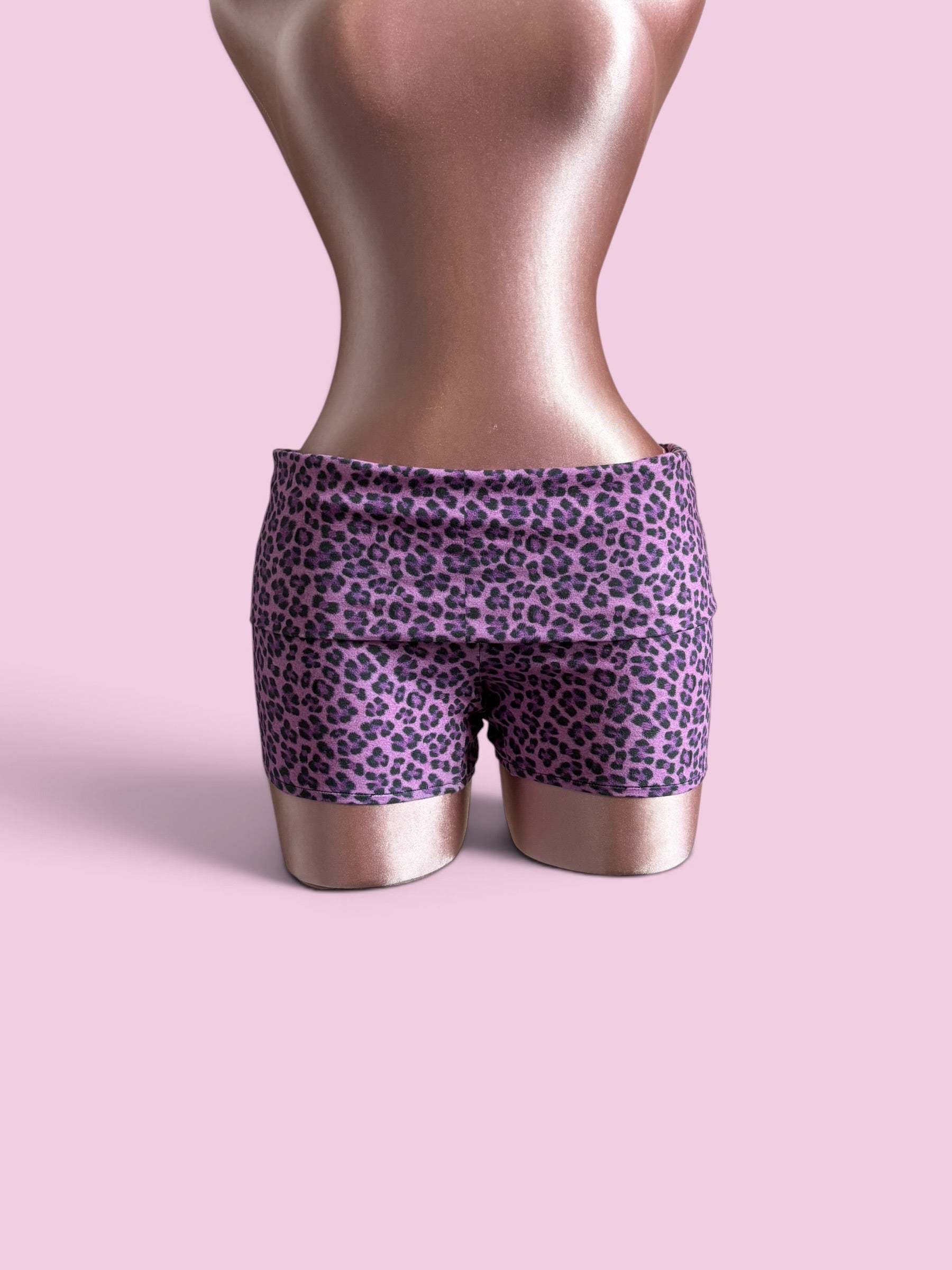 Y2K cheetah fold over shorts