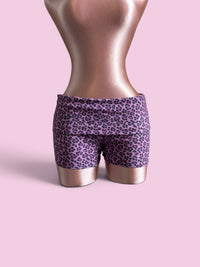 Y2K cheetah fold over shorts