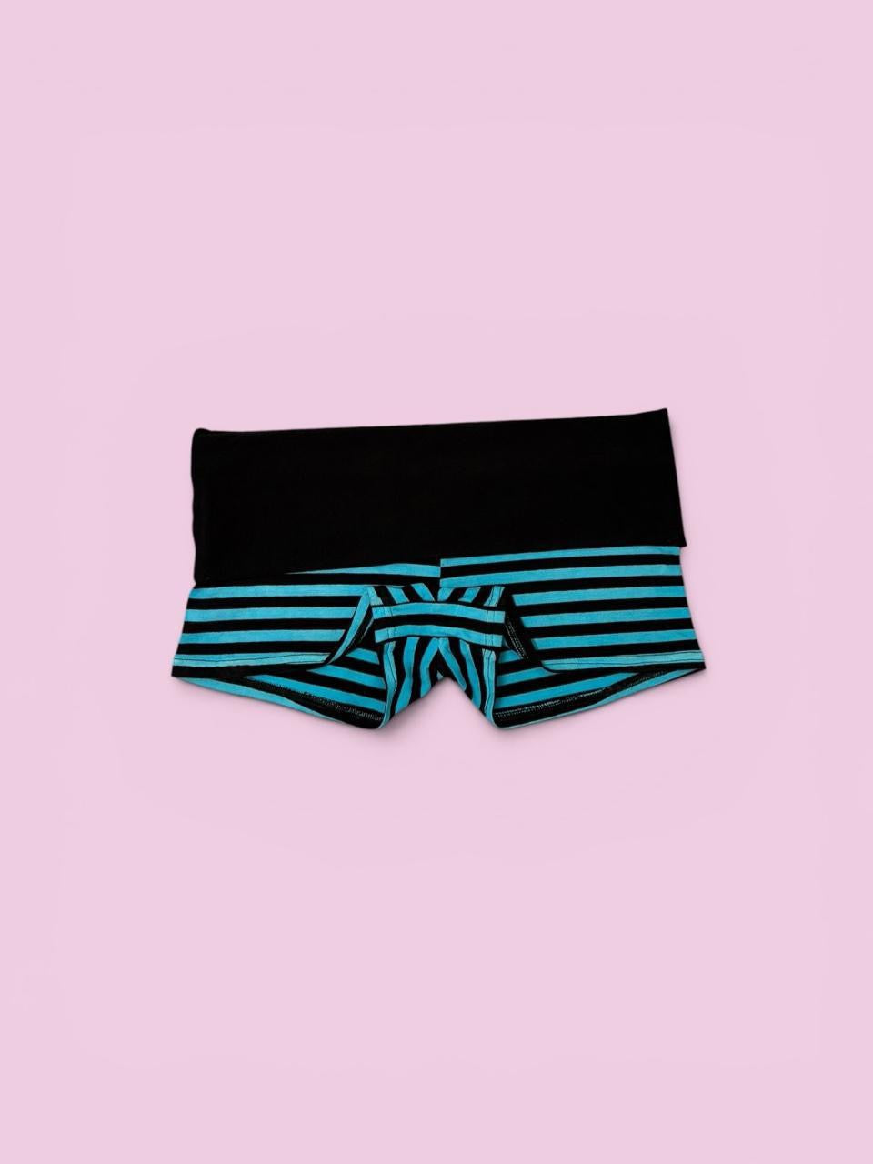 Y2K aqua fold over shorts