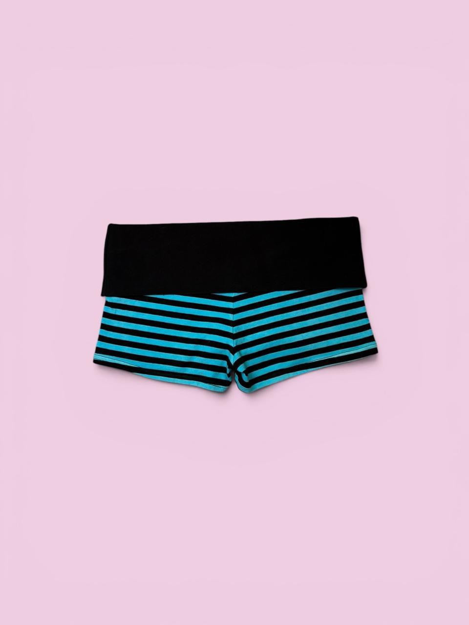 Y2K aqua fold over shorts