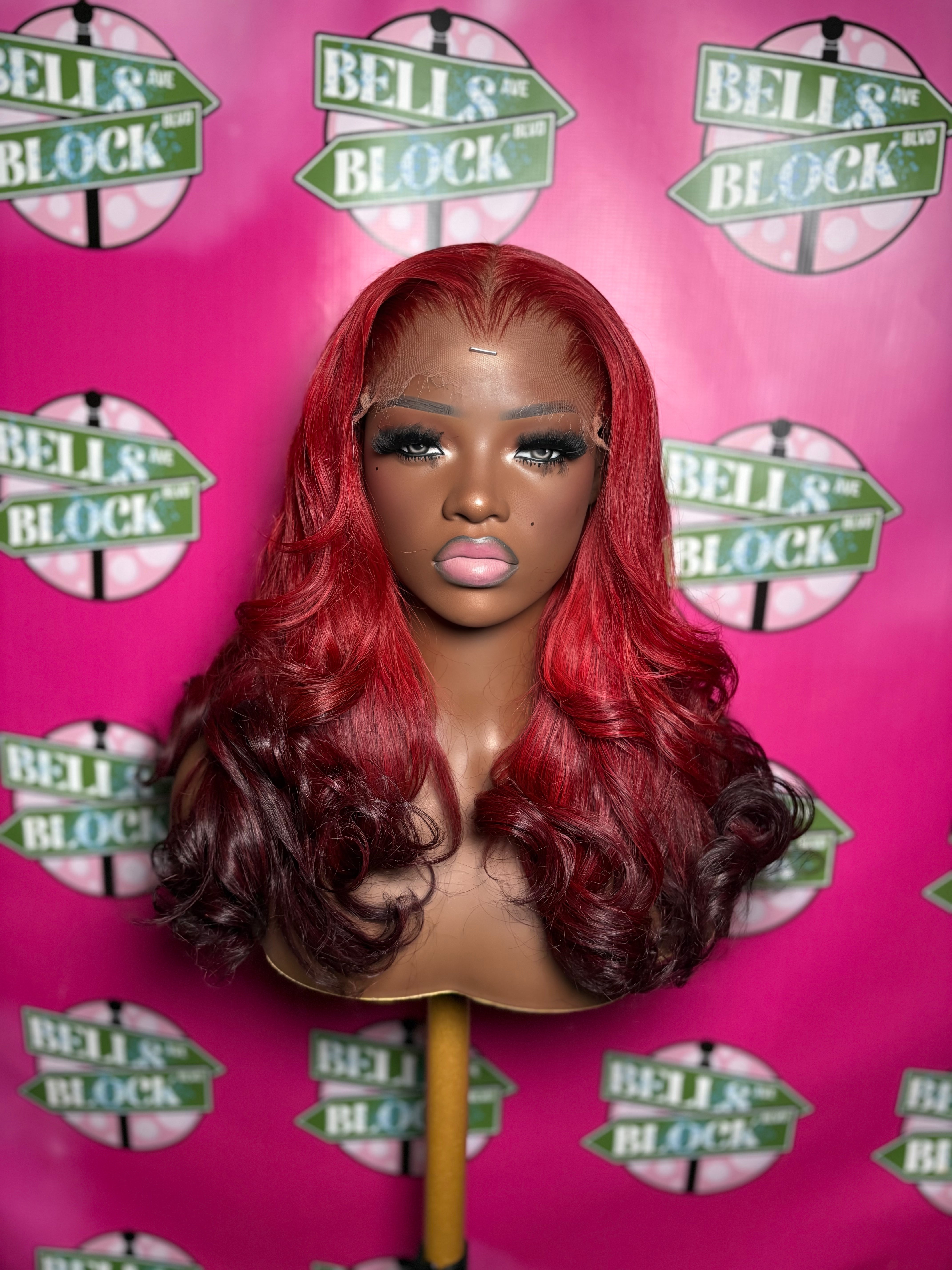 dark cherry glueless wig