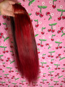Pre loved raw hair cherry  wig like new 24”
