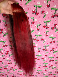 Pre loved raw hair cherry  wig like new 24”