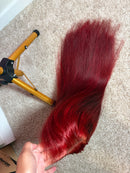 Pre loved raw hair cherry  wig like new 24”